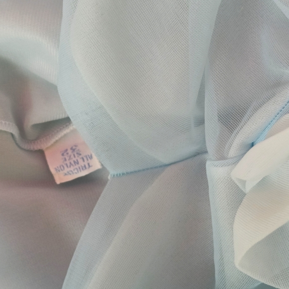 ADORABLE VINTAGE "VANITY FAIR" BLUE OMBRE DOUBLE NYLON CHIFFON NIGHTGOWN! - Picture 9 of 15